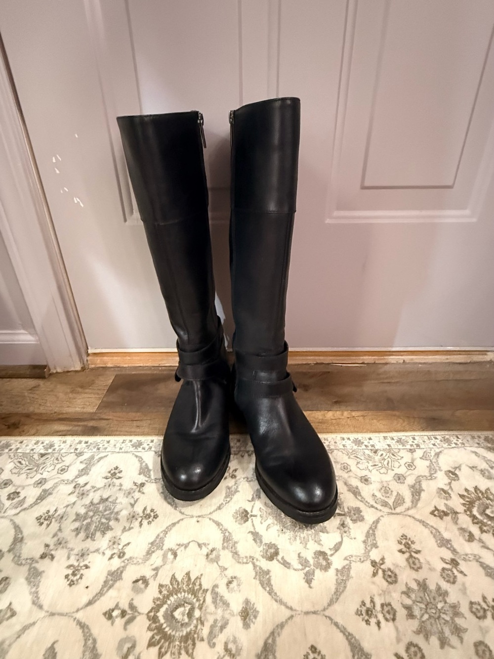 Bandolino Black Tall Riding-Style Leather Boots